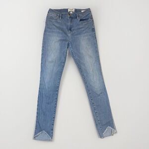 FRAME Size 28 Le High Triangle Raw-Edge Skinny Jeans Grunge Minimalist